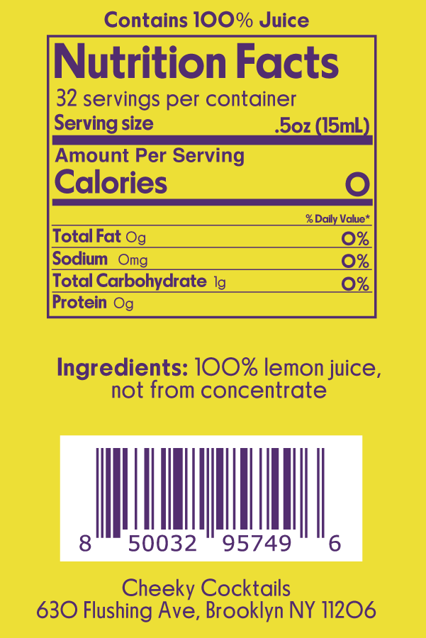 Cheeky Cocktails - Wholesale Fruit Juice - Lemon Juice 16oz2
