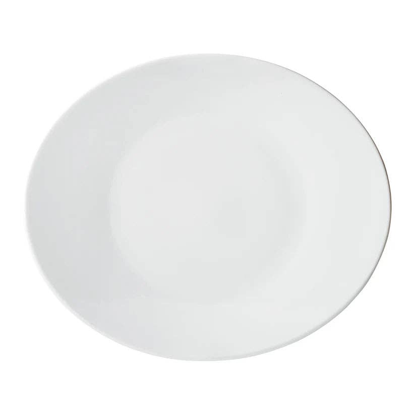EcoQuality – wholesale Platter – OKP-105PL to OKP-95PL, 9.5"–13", White, Brechia Oval Coupe Porcelain Platters, Sold by Case1
