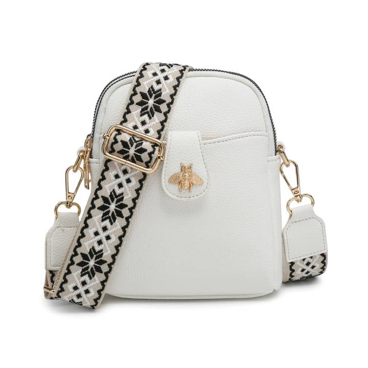 Papaya Fashion Ltd - Wholesale Crossbody Bag - Women's - B23001 Bee Cross Body Handbag with double zip top sections14