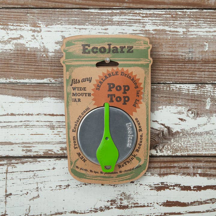 EcoJarz - Wholesale Drink Lids - PopTop Sealable Drinking Jar Lid - Wide Mouth