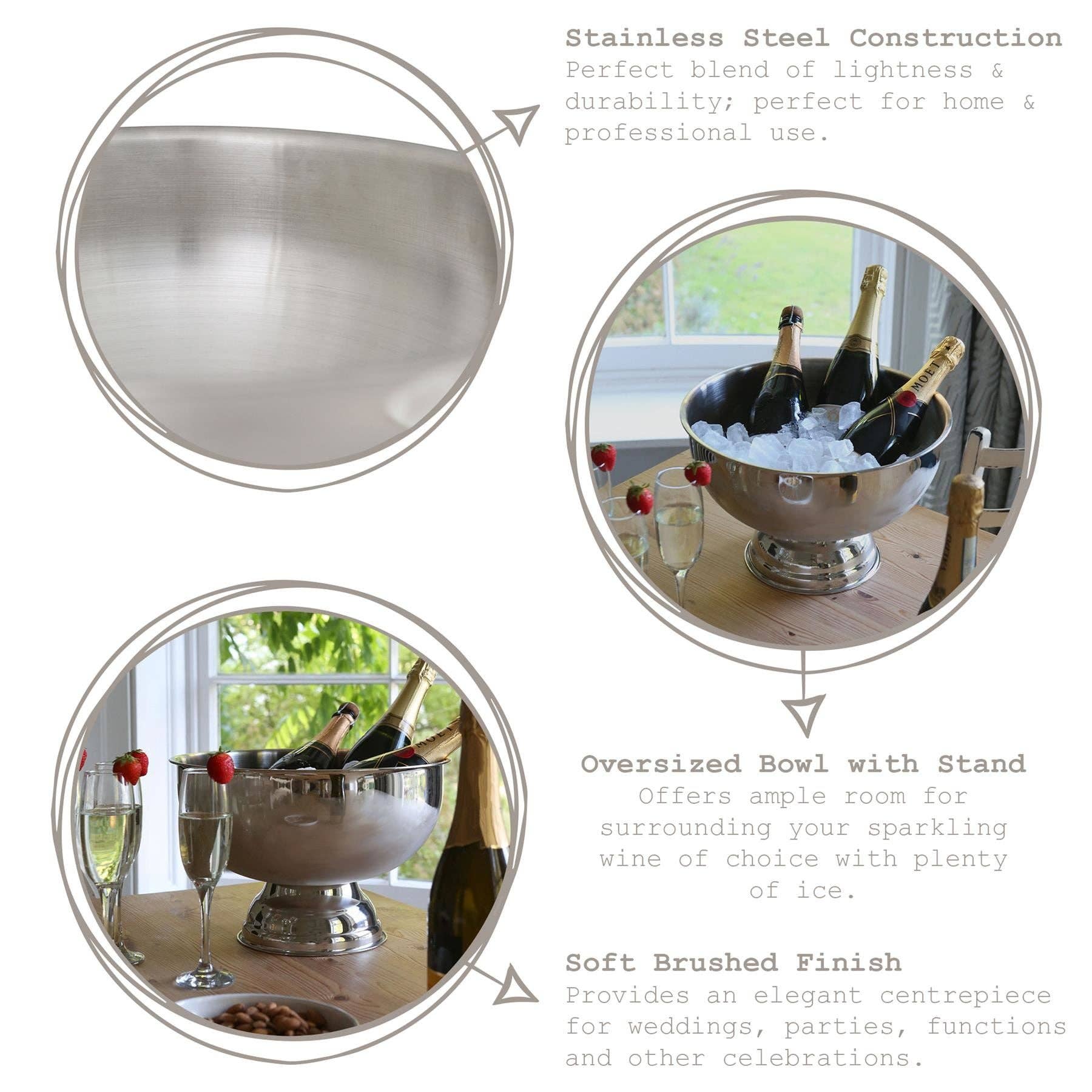 Rinkit Ltd – Balde de gelo por atacado – Balde de gelo para champanhe em aço inoxidável – 35 cm4