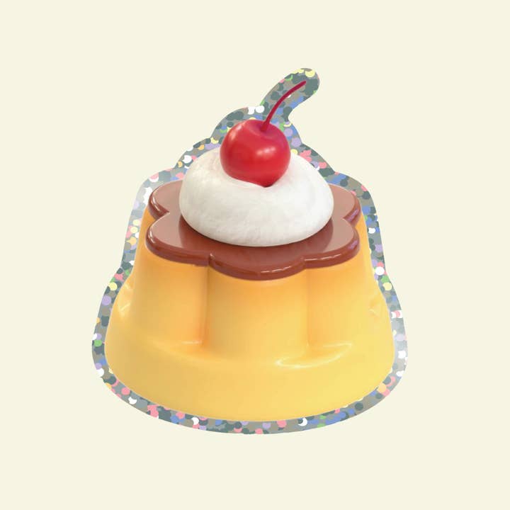 Shellflower - Wholesale Sticker - Purin Japanese Custard Pudding Vinyl Glitter Sticker