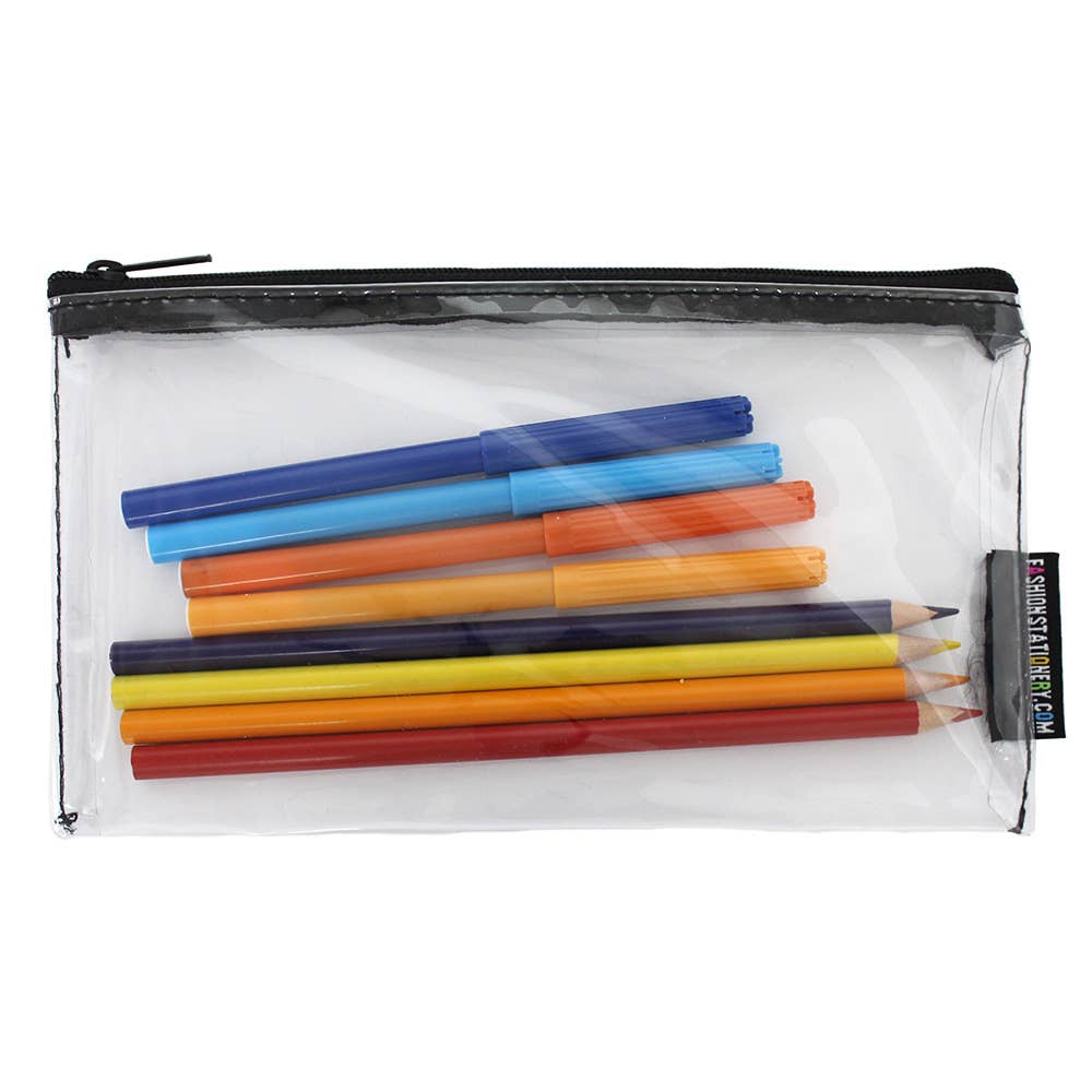 Powell Creative Products Ltd – wholesale Pencil case/pouch – Clear Small Exam Pencil Case Flat See Through Back To School2