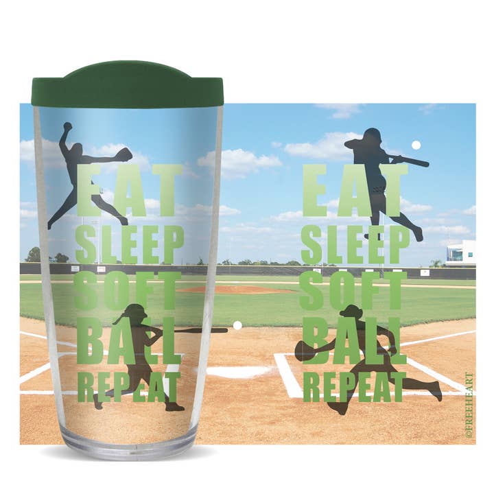 Eat Sleep Play Softball Tumbler for wholesale by FREEHEART