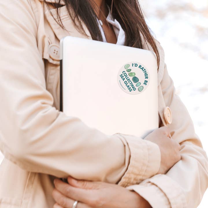 Beachcombing / Etched by the Sea – Adesivo por atacado – Eu prefiro estar coletando adesivo de vidro marinho Aqua9