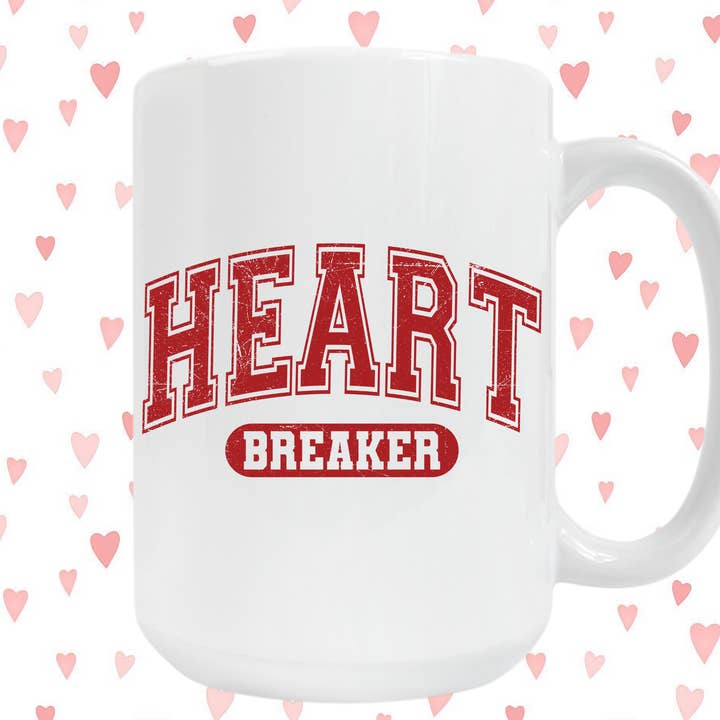Heart Breaker Mug, Valentines Mug, Gift, Large Mug for wholesale by KraftyKathyDesignsCo