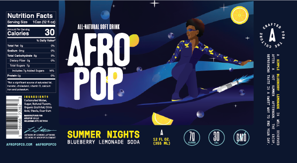 AFROPOP - Wholesale Soda/Carbonated Drink - Summer Nights: Blueberry Lemonade Soda8
