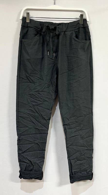 VENTI6 - Wholesale Athletic Sweatpants/Joggers - Women's - SOLID DRAWSTRING CRINKLE JOGGERS (6175-SOLID)12