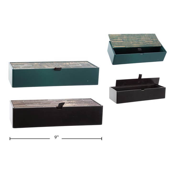 Celeste Wood Storage Box,2Col, MDF, 9x3.5x2" for wholesale by Truu Design