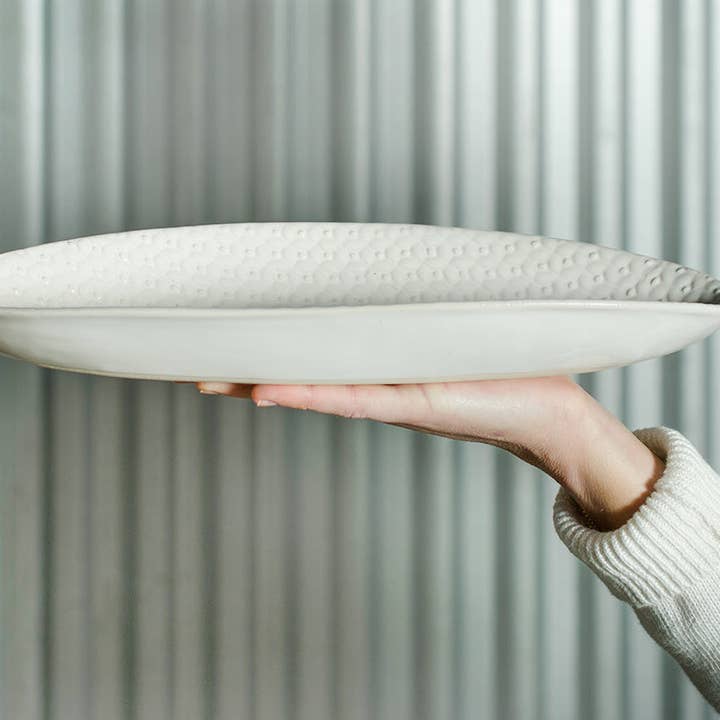 Bamboo Platter White Lace for wholesale by Wonki Ware