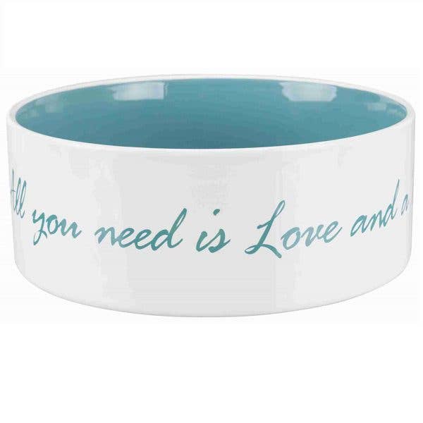 Trixie “All You Need is Love & a Pet Dog” Ceramic Bowl for wholesale by Trixie UK