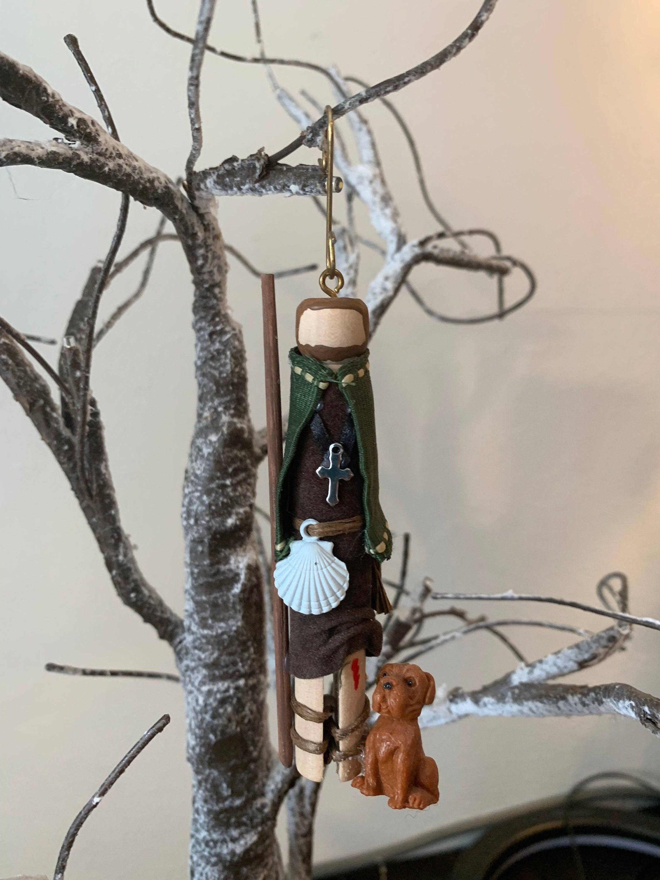 Our Saint Family - Wholesale Ornament - St. Roch (St. Rocco) Wooden Doll Ornament0