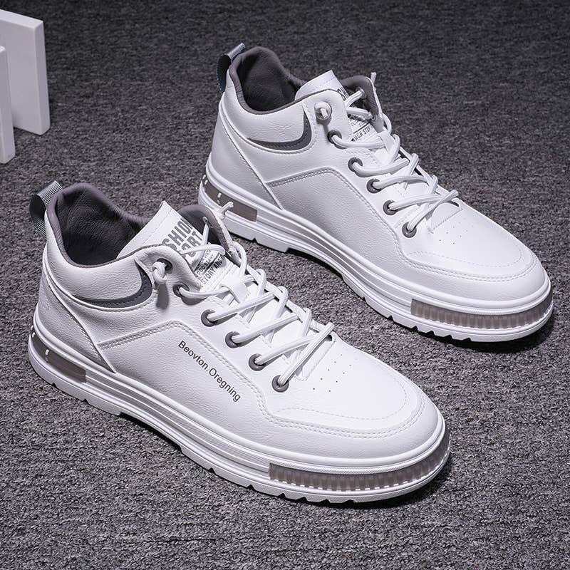 Calseosvic – Großhandel Lifestyle-Sneaker – Herren – Modische weiße Herren-Sneaker in Mid-Top-Form, bequem6