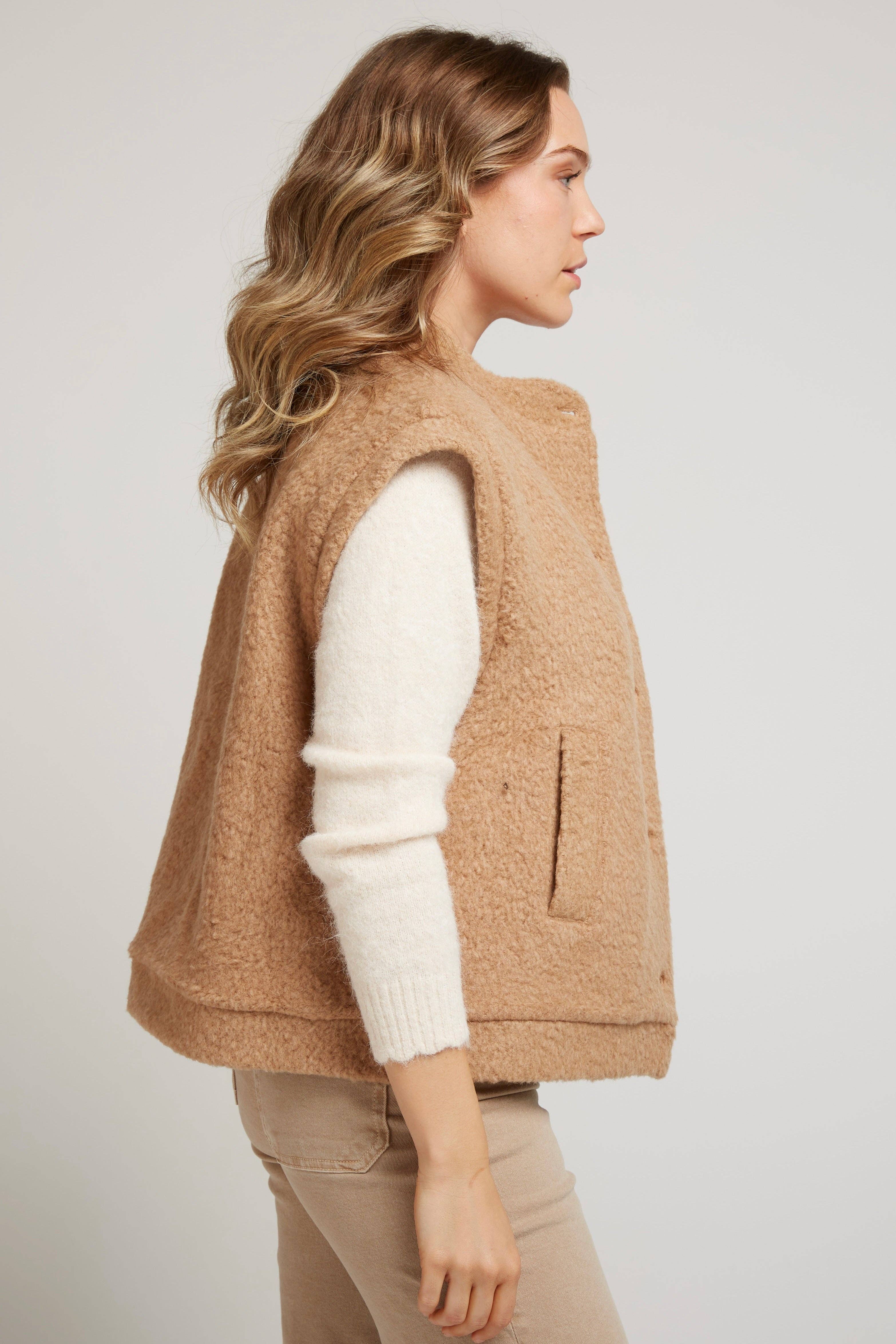 Andy & Lucy – Cardigan - Mulher por atacado – GANDALF - Colete sem mangas em lã bouclé10