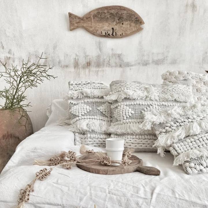 Loft & Daughter – wholesale Throw pillow cover – Recycled Tassel Diamond Cushion Cover6