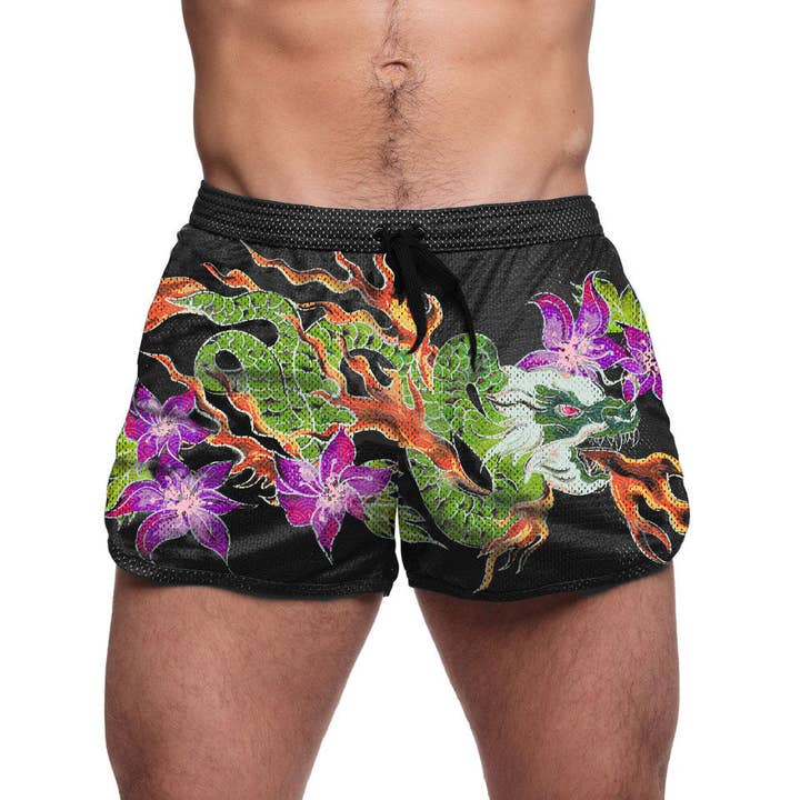 Fire Breathing Dragon Mesh Short for wholesale by Skull & Bones