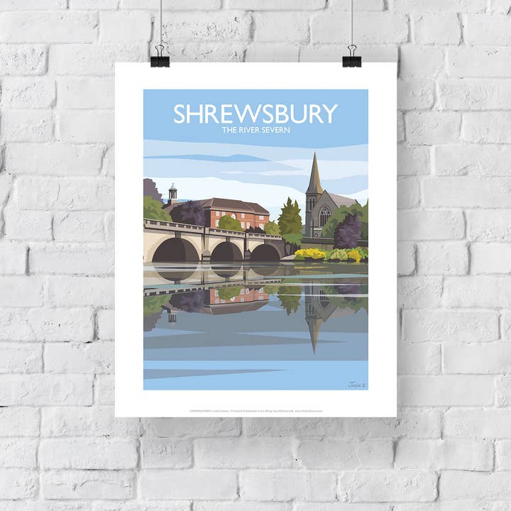 Star Editions – Impressão artística por atacado – Shrewsbury - The River Severn - Impressão artística premium de 11 x 14”2