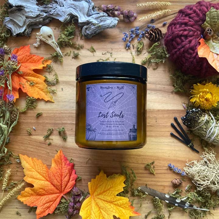 Lost Souls, 100% soy wax scented candle for wholesale by Moonstone and Myth