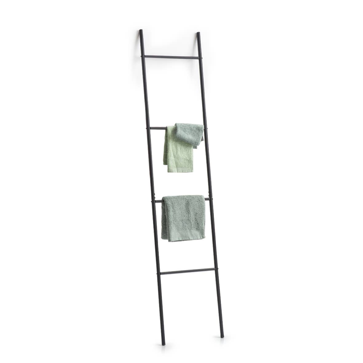 Ladder towel holder, metal, black for wholesale on Faire2
