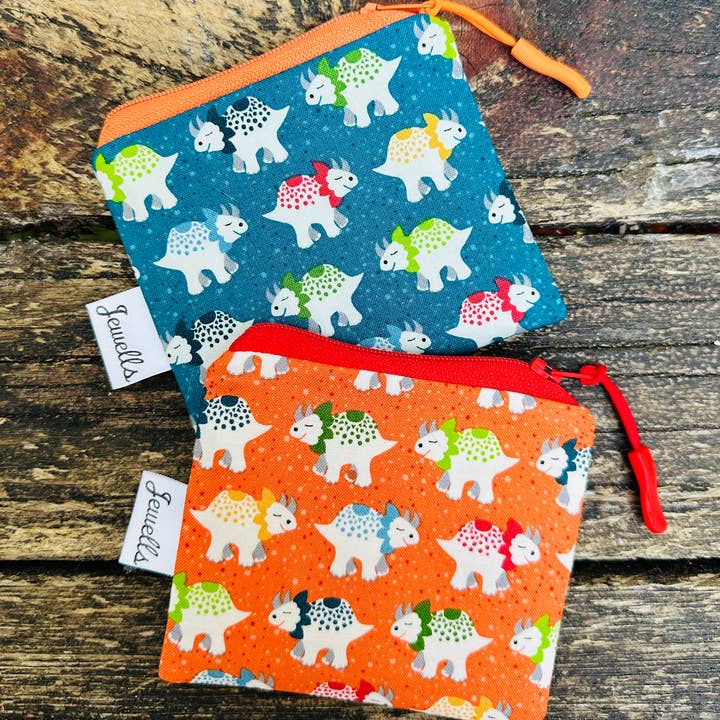 Jewells - Wholesale Coin Purse - Women's - Small Dinosaur fabric coin purse 4 colours