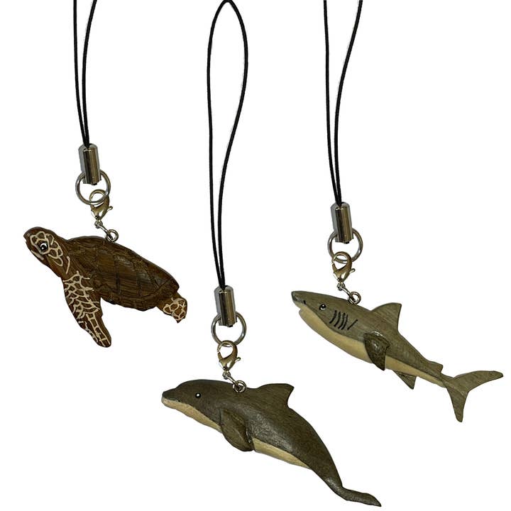 Handcrafted Gift - Venta al por mayor Llavero - Unisex - Colgantes con cremallera hechos a mano en madera — animales marinos surtidos