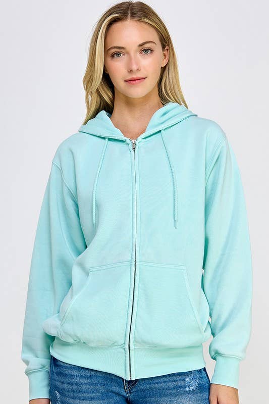 Vanilla Monkey - Wholesale Hoodie - Women's - Fleece Burn Out Boyfriend's Oversized Zip Up3