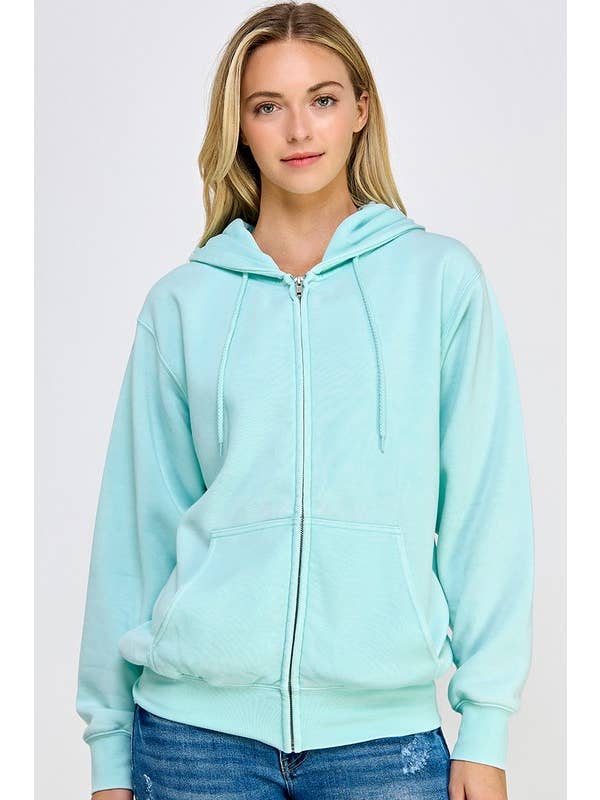 Vanilla Monkey - Wholesale Hoodie - Women's - Fleece Burn Out Boyfriend's Oversized Zip Up3