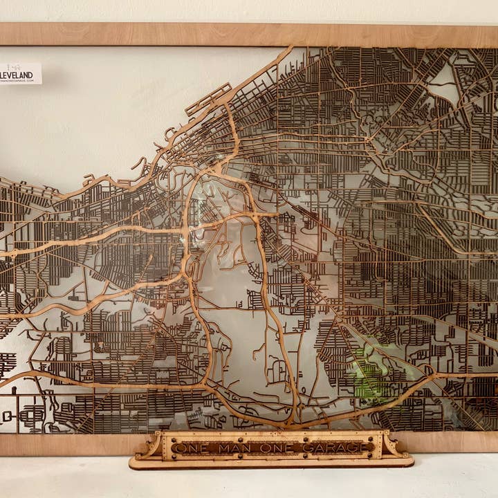 One Man One Garage - Wholesale Wall Accent - City Maps, Large 24x36" Perfect Housewarming Gift! Wooden Street Cutouts8