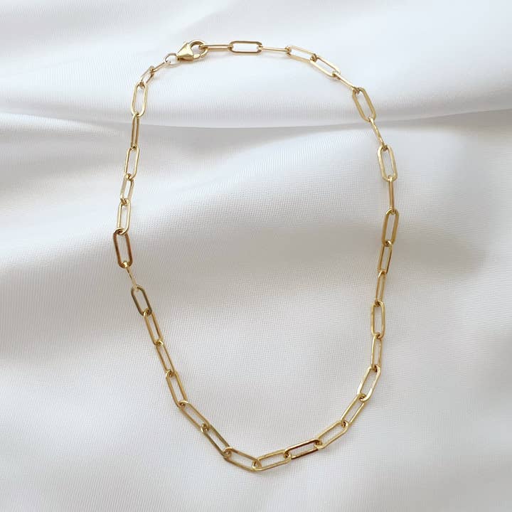 Allie Paperclip Chain Gold Filled Anklet for wholesale by True by Kristy Jewelry