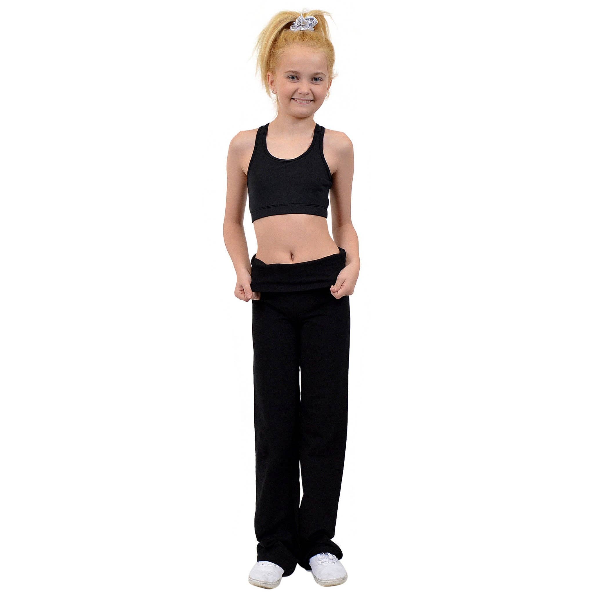 Black Teamwear Foldover Yoga Pants for wholesale on Faire5