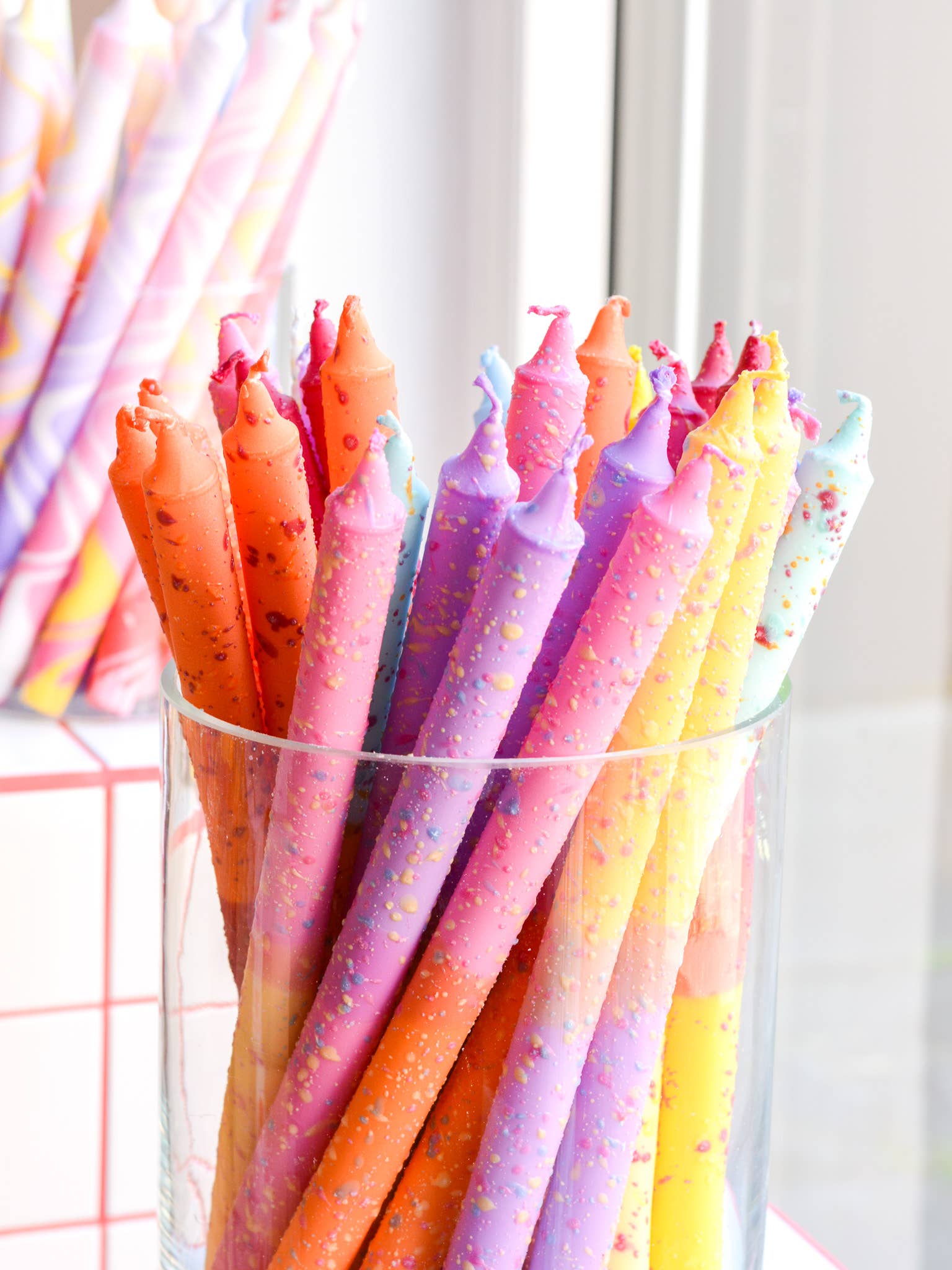 Nordtrice - Wholesale Tapered Candle/Candlestick - Taper candles (Long)- pastel colours and decorations1