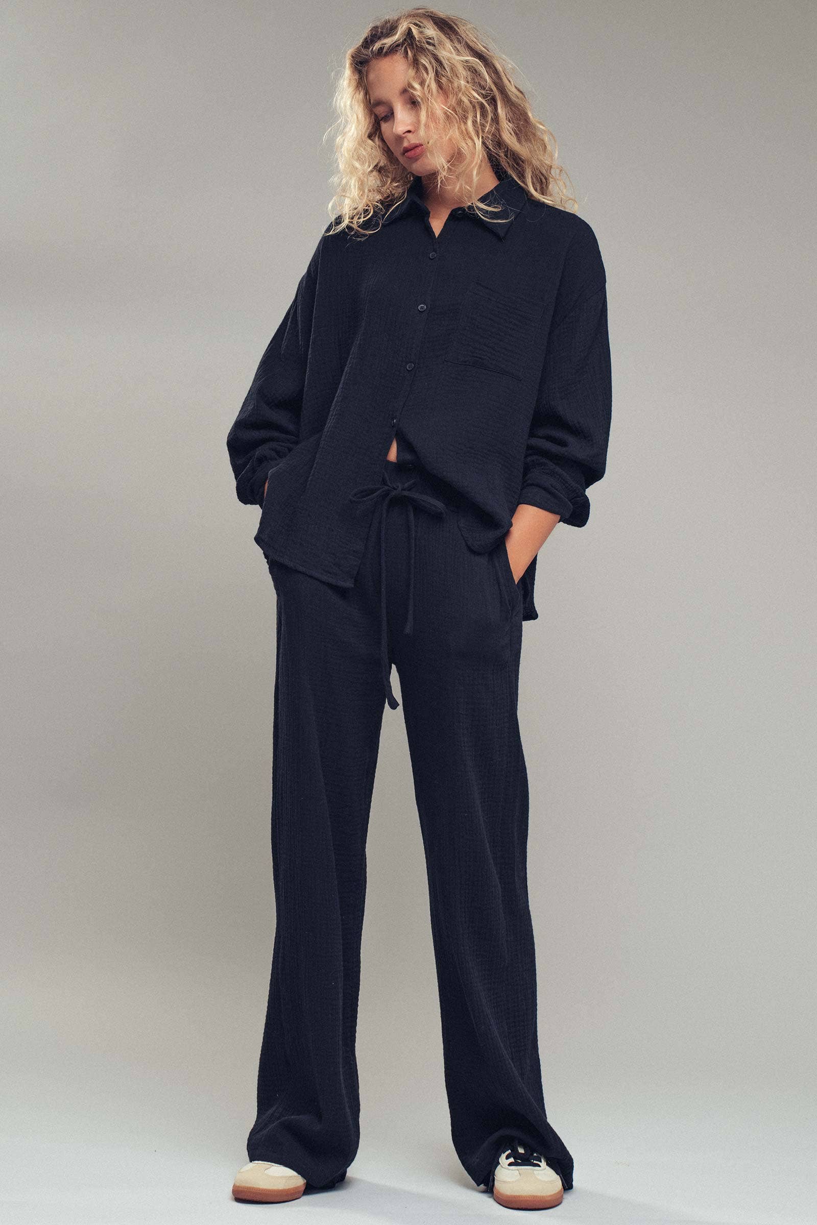 Urban Daizy - Wholesale Lounge Set - Women's - Textured Cotton Gauze Lounge Set11