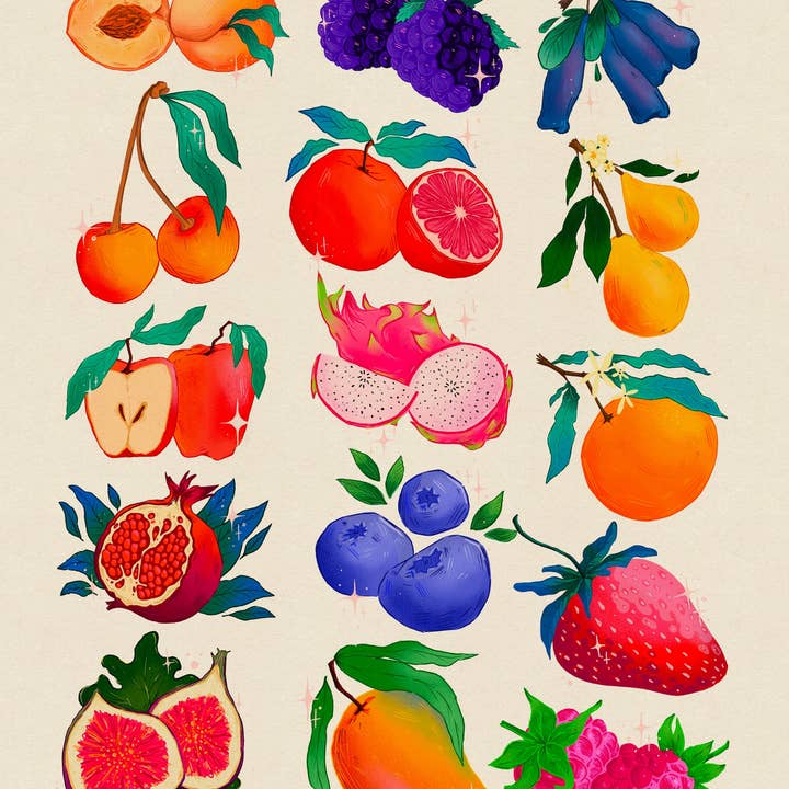 Kate Letters Lots - Wholesale Art Print - Feelin' Fruity Art Print