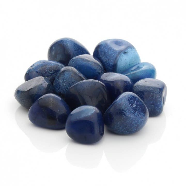 Blue agate - bag of tumbled stones 200 grams for wholesale by UniArt
