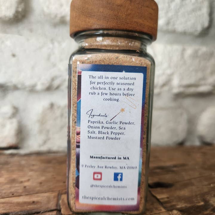 The Spice Alchemists - Wholesale Dried Spice Mix - Golden Bird Rub - Chicken Spice Mix - 3 Ounce Eco-Friendly Glass Jar