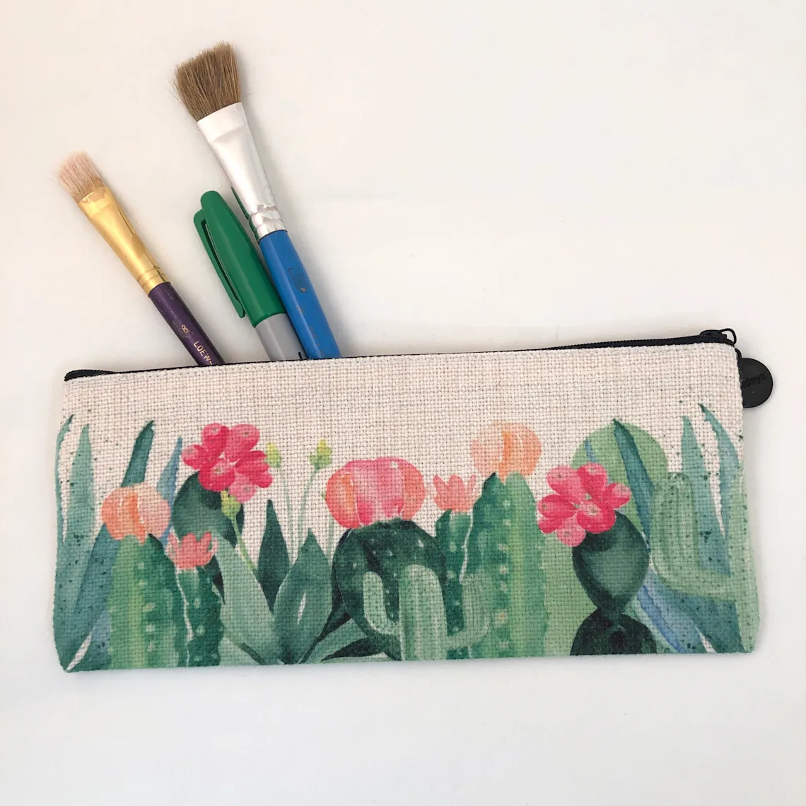 GP Originals - Wholesale Pencil Case/Pouch - Cactus Garden Linen Pencil Bag3