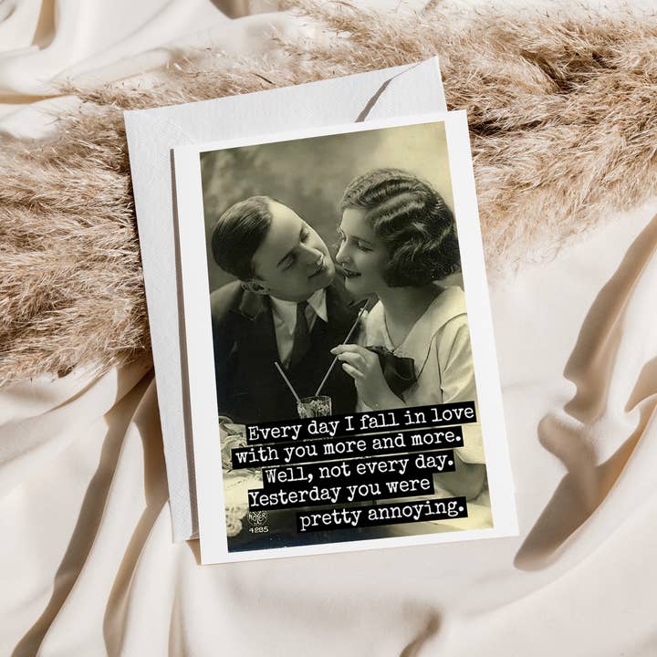 Raven's Rest Studio - Wholesale Love card - Funny Greeting Card. Every Day I Fall In Love With You...1