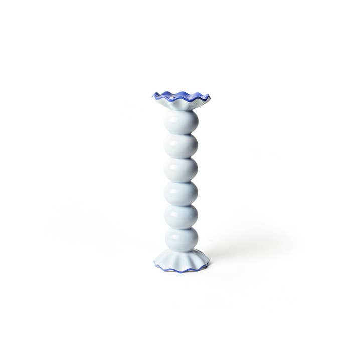 Coton Colors - Wholesale Candle Holder - Smoke Large Ruffle Knobbed Candle Holder