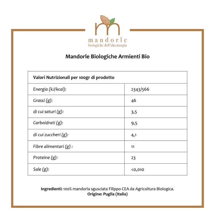 ArmientiBio - Wholesale Nuts - Organic Shelled Almonds 500gr2