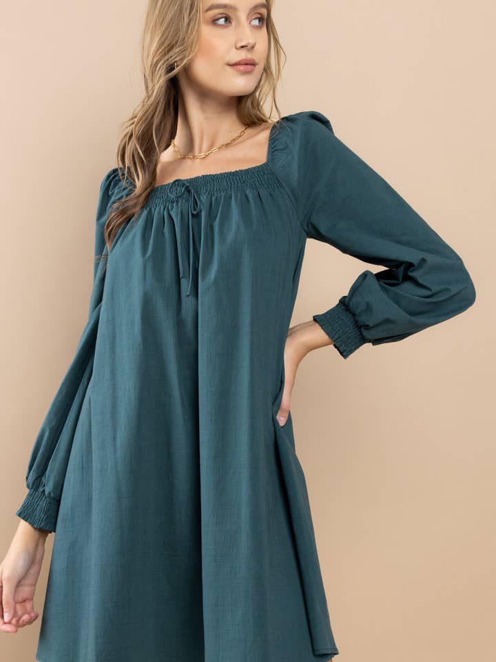 Smocked On-Off Shoulder Dress for wholesale by AIBLEE