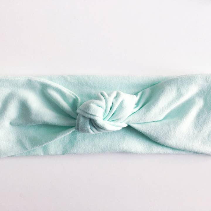 Light Blue Top Knot Headband for wholesale by Macie & Me