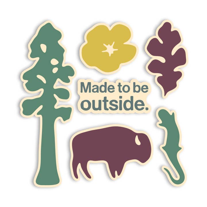 Made to Be Outside Sticker for wholesale by The Landmark Project