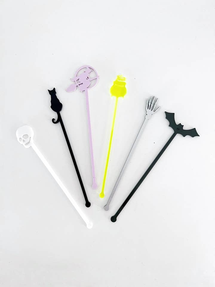 Spooky Halloween Stir Stick Set for wholesale by Lucky Lemon Paper Co.