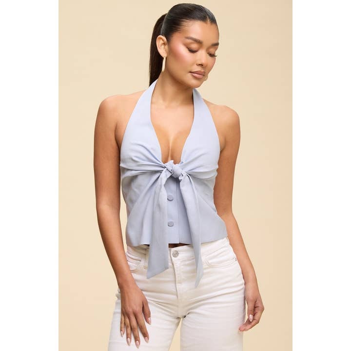 KNOT HALTER VEST TOP for wholesale by Luxxel