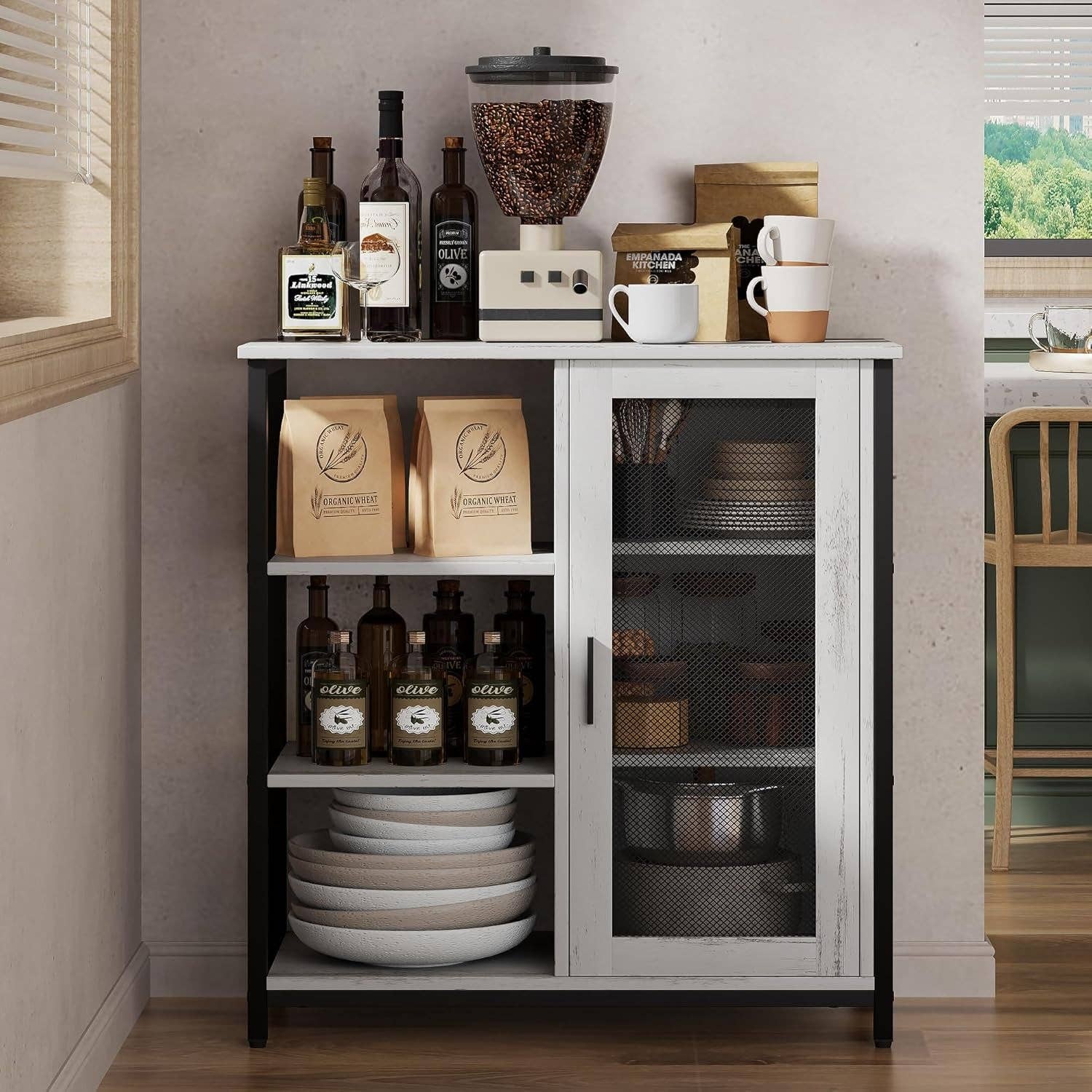 27.5 Inch Mini Coffee Bar Cabinet White With Storage for wholesale on Faire10