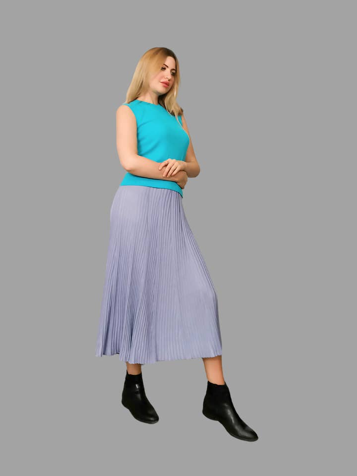 100% Cashmere Women's Knitwear Sleeveless Sweater Cashmere Vest Turquoise Blue for wholesale by VSHINE SILK and SHINE