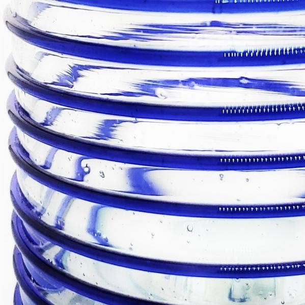 MexHandcraft - Venta al por mayor Vaso/copa - Vasos mexicanos reciclados en espiral azul cobalto de 10 oz1