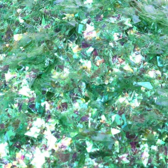 Green Iridescent - Glass Glitter Ice Flakes for wholesale by Meyer Imports