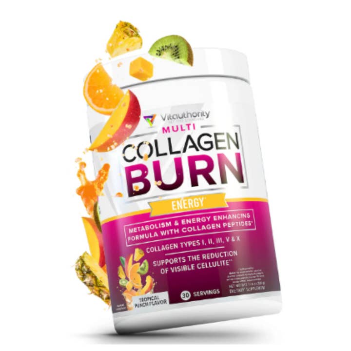 Vitauthority - Wholesale Oral Supplement/Vitamin - Multi-Collagen Burn Energy Powder: Tropical Punch, Dimpless