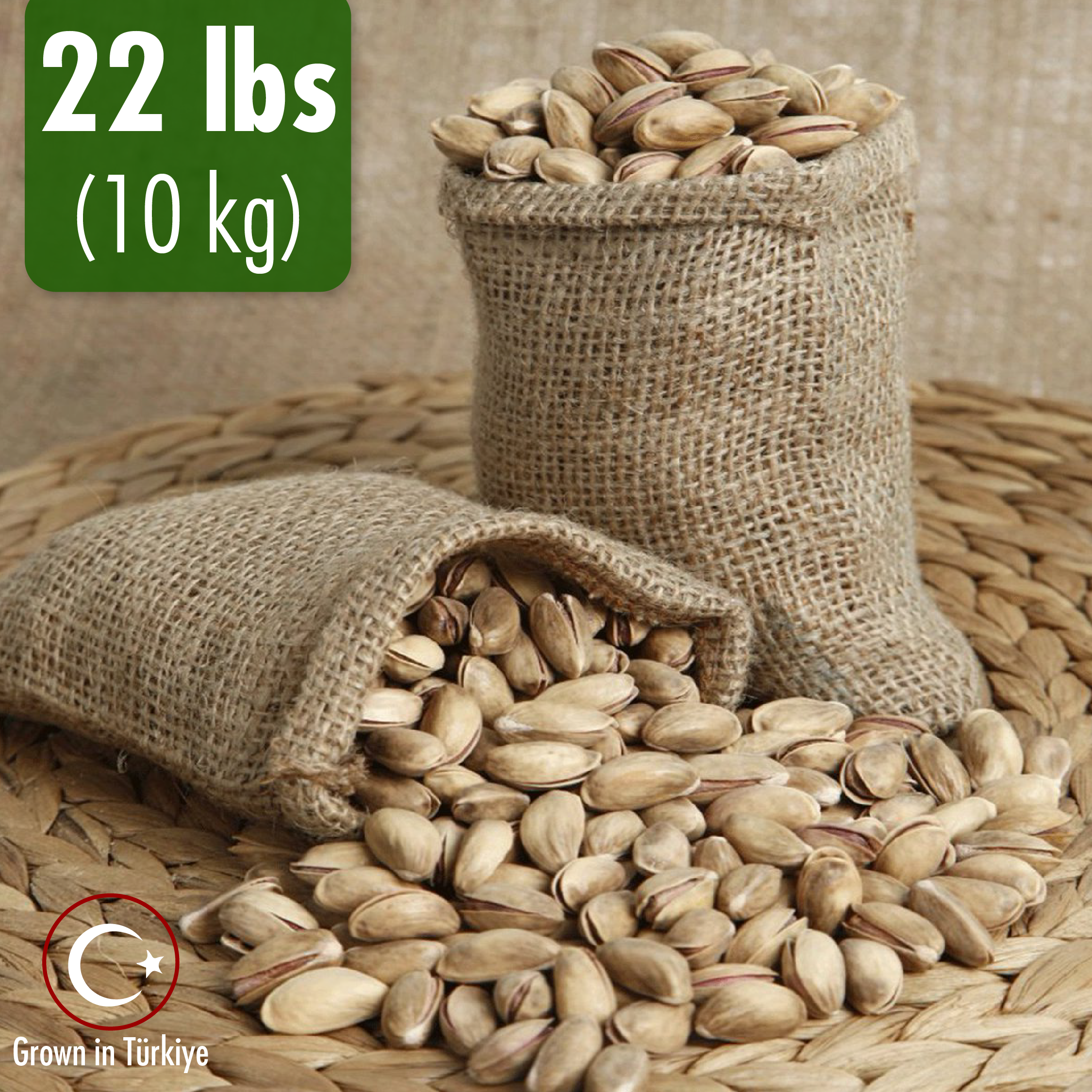 Hakan - Wholesale Nuts - Hakan Antep Pistachio, In Shell or Kernel in Vacuum Bag,22lb3